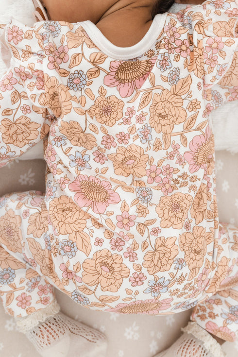 luna-luca-floral-jumpsuit-bow Luna and Luca Newborn Baby Clothes